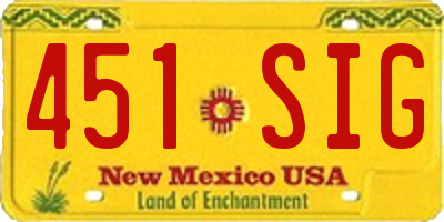 NM license plate 451SIG