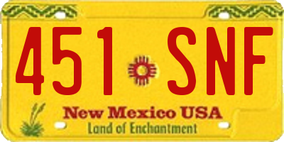 NM license plate 451SNF