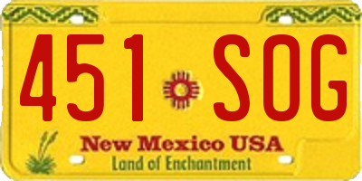 NM license plate 451SOG