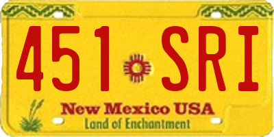NM license plate 451SRI
