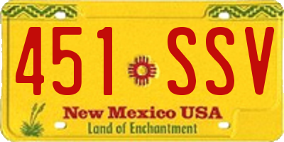 NM license plate 451SSV