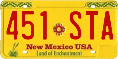 NM license plate 451STA