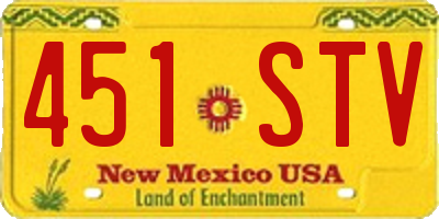 NM license plate 451STV