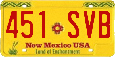 NM license plate 451SVB