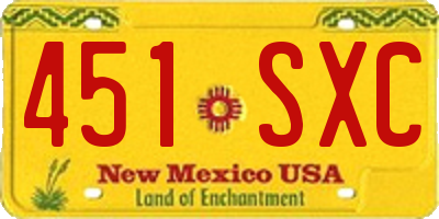 NM license plate 451SXC