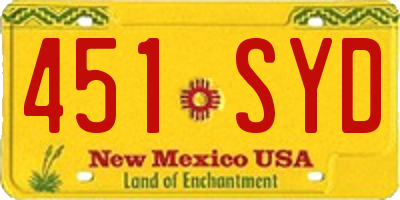 NM license plate 451SYD