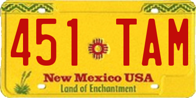 NM license plate 451TAM