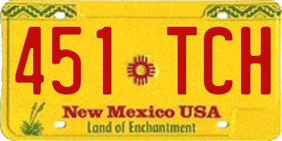 NM license plate 451TCH