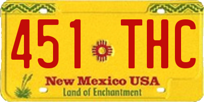 NM license plate 451THC