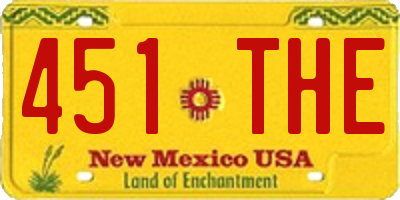 NM license plate 451THE