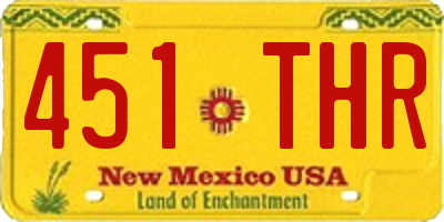 NM license plate 451THR