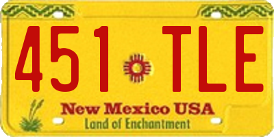NM license plate 451TLE