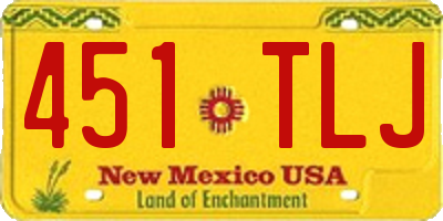 NM license plate 451TLJ
