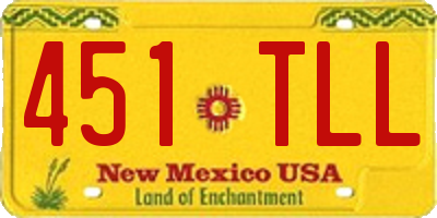 NM license plate 451TLL