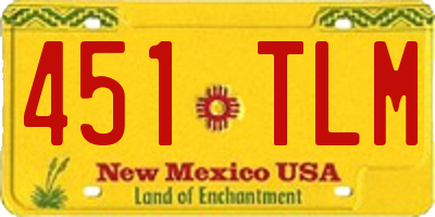 NM license plate 451TLM