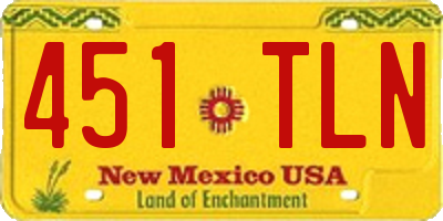NM license plate 451TLN