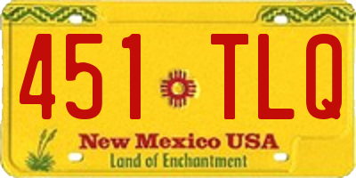 NM license plate 451TLQ