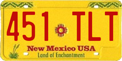 NM license plate 451TLT
