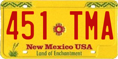 NM license plate 451TMA