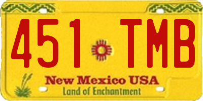 NM license plate 451TMB