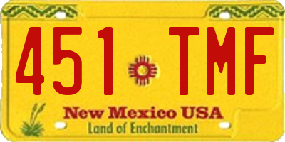 NM license plate 451TMF
