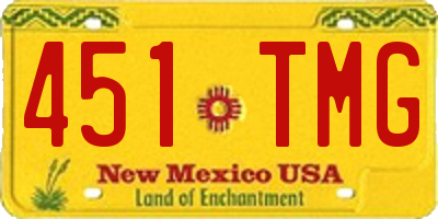 NM license plate 451TMG