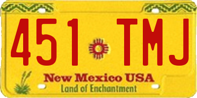 NM license plate 451TMJ