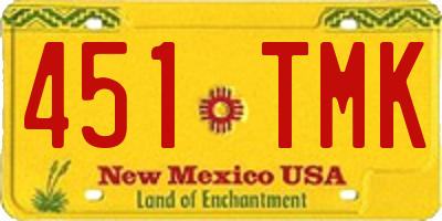 NM license plate 451TMK
