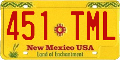NM license plate 451TML