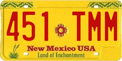 NM license plate 451TMM