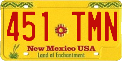 NM license plate 451TMN