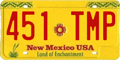 NM license plate 451TMP