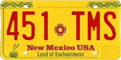 NM license plate 451TMS