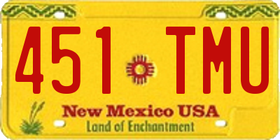 NM license plate 451TMU