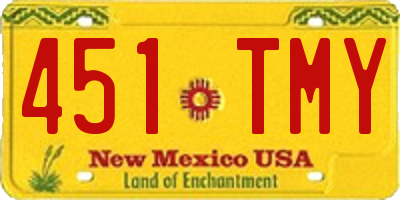 NM license plate 451TMY