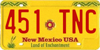 NM license plate 451TNC