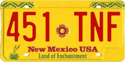 NM license plate 451TNF