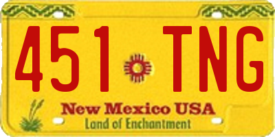 NM license plate 451TNG