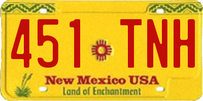 NM license plate 451TNH