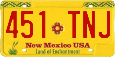 NM license plate 451TNJ