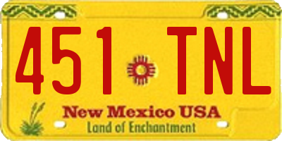 NM license plate 451TNL