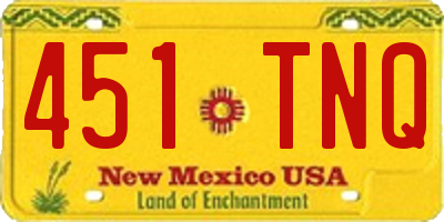 NM license plate 451TNQ
