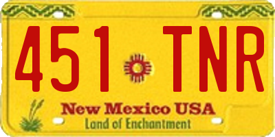 NM license plate 451TNR