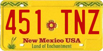 NM license plate 451TNZ