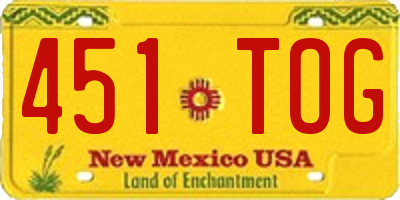 NM license plate 451TOG