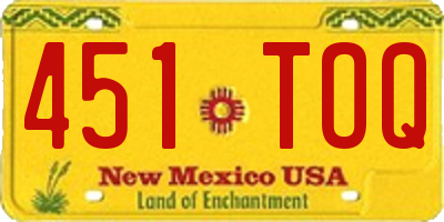 NM license plate 451TOQ