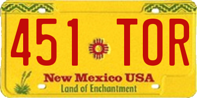 NM license plate 451TOR