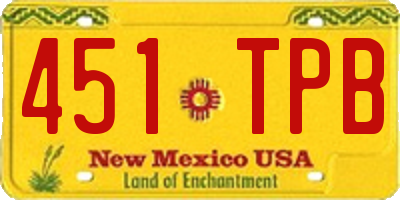 NM license plate 451TPB