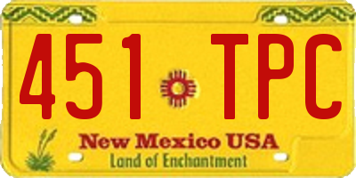 NM license plate 451TPC