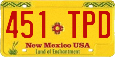 NM license plate 451TPD